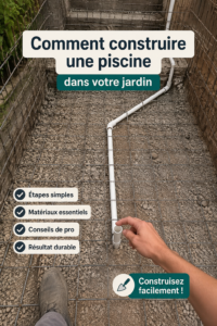 Image d'une piscine aménagée dans un jardin verdoyant, invitant à la détente.