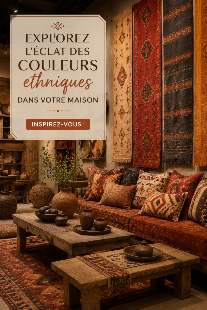 Intérieur moderne avec des touches de couleurs ethniques