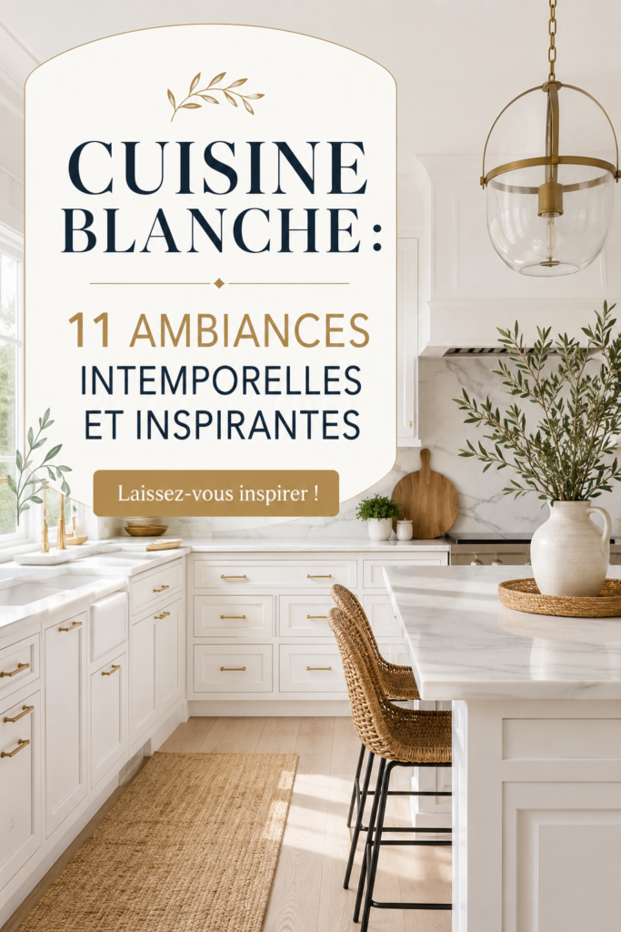 Cuisine blanche avec un aménagement moderne et lumineux