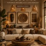 Un salon moderne avec des touches africaines chaleureuses