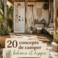Un camping-car décoré dans un style boho chaleureux et accueillant.