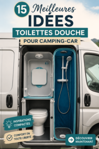 Design inspirant d'une douche dans un camping-car moderne.