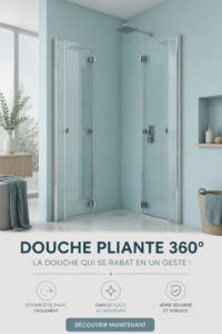 Douche pliable ARTWEGER 360 installée dans un intérieur moderne