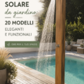 Modèle moderne de douche solaire dans un jardin élégant.