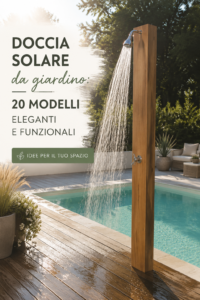 Modèle moderne de douche solaire dans un jardin élégant.