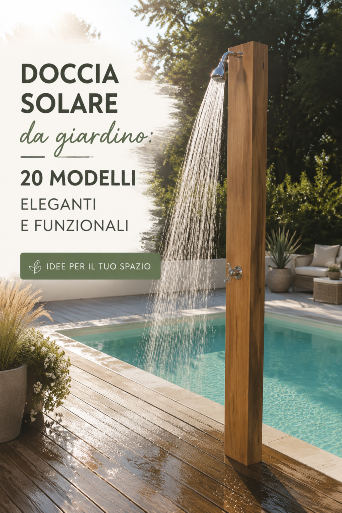 Modèle moderne de douche solaire dans un jardin élégant.