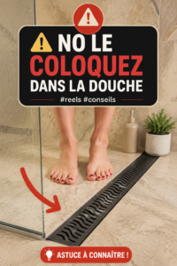Objets dans une douche avec mise en garde sur leur protection