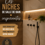 Niche de salle de bain moderne intégrée dans une douche spacieuse