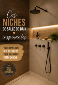Niche de salle de bain moderne intégrée dans une douche spacieuse
