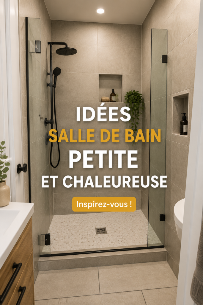 Petite salle de bain chic avec un éclairage doux et des touches de déco luxueuses.