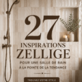 Une salle de bain moderne avec des carreaux de zellige colorés