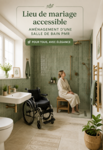 Un lieu de mariage accessible avec des invités heureux et à l'aise