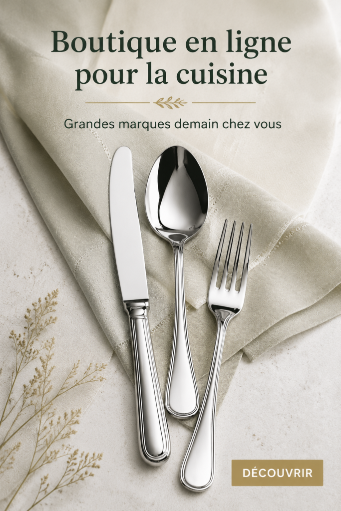 Équipement de cuisine de marques reconnues disposé sur un plan de travail moderne.
