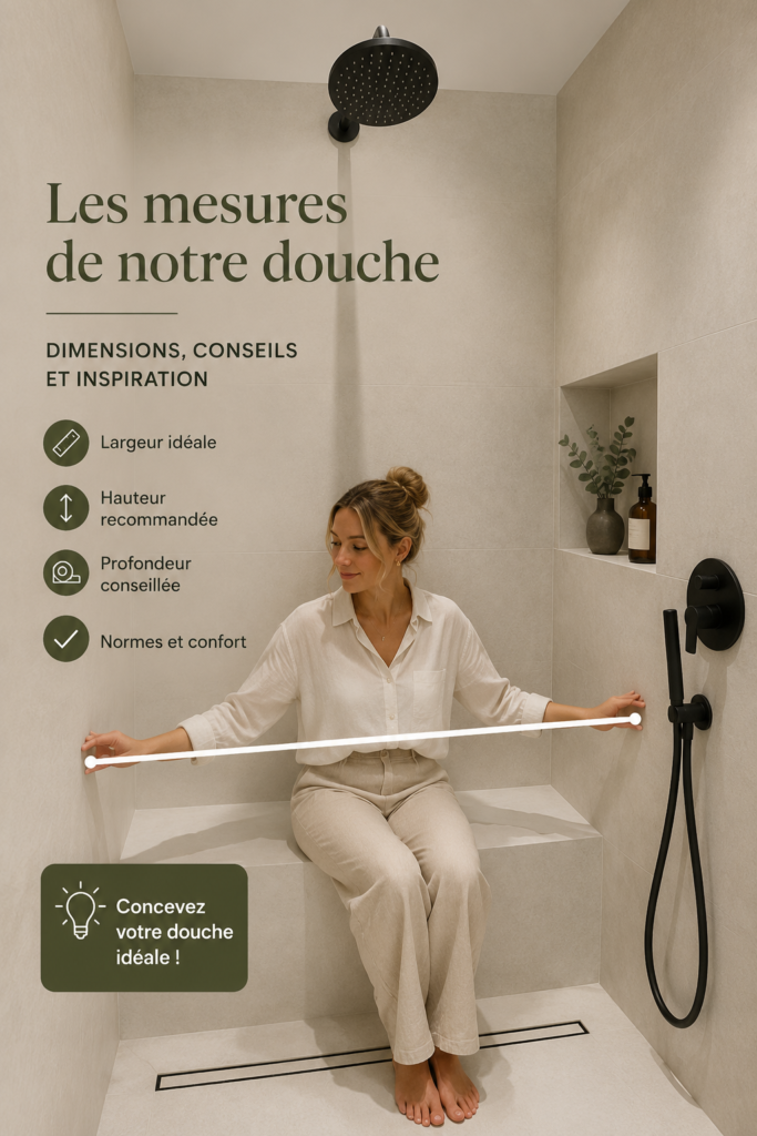 Une salle de bain moderne avec une douche bien dimensionnée, créant un espace zen et confortable.