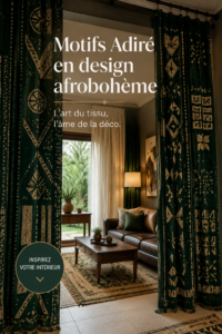 Tissu Adire aux motifs colorés, idéal pour décorez un intérieur afro-haméen.