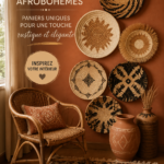 Un panier afro-homène en jute au design élégant, parfait pour la déco intérieure.