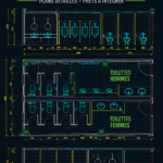 Modèle de toilettes publiques en DWG pour aménagement urbain
