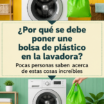 une sacoche en plastique dans une machine à laver remplie de vêtements