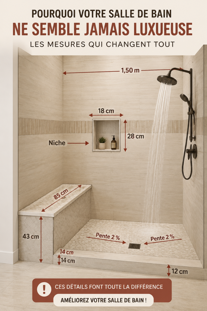 Salle de bain élégante avec des accessoires de luxe et des couleurs apaisantes.