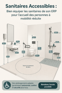 Sanitaires accessibles bien aménagés pour un accueil inclusif