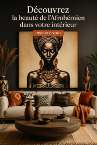 Un intérieur décoré dans un style Afro-hémien avec des couleurs vives et des motifs uniques.