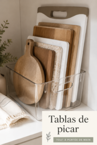 Une tabla de picar en bois personnalisée dans un intérieur chaleureux