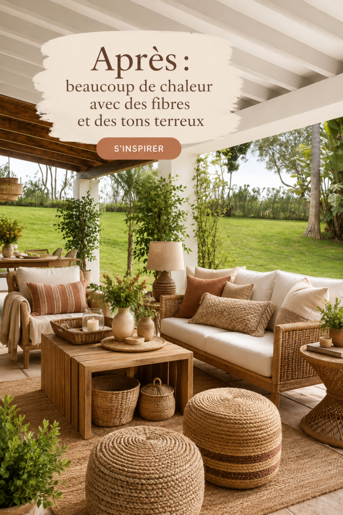 Intérieur chaleureux avec des tons terre et textiles doux