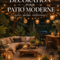 Un patio moderne avec un salon d'extérieur accueillant et des plantes