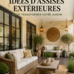 Un jardin accueillant avec des meubles confortables et une décoration chaleureuse.