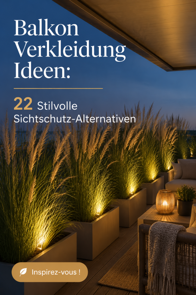 Un balcon moderne avec des cloisons en bois, décoré de plantes et d'un coin détente confortable