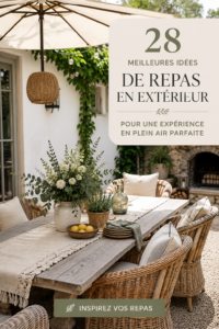 Table d'extérieur décorée pour un dîner al fresco pendant l'été.