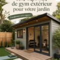 Un jardin transformé en espace gym accueillant avec du matériel de fitness.