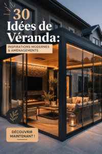 Une véranda moderne avec des meubles confortables et des plantes vertes