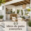 Un patio couvert accueillant avec un mobilier confortable pour se détendre.