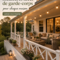 Une terrasse moderne avec une rambarde en verre offrant une vue dégagée.