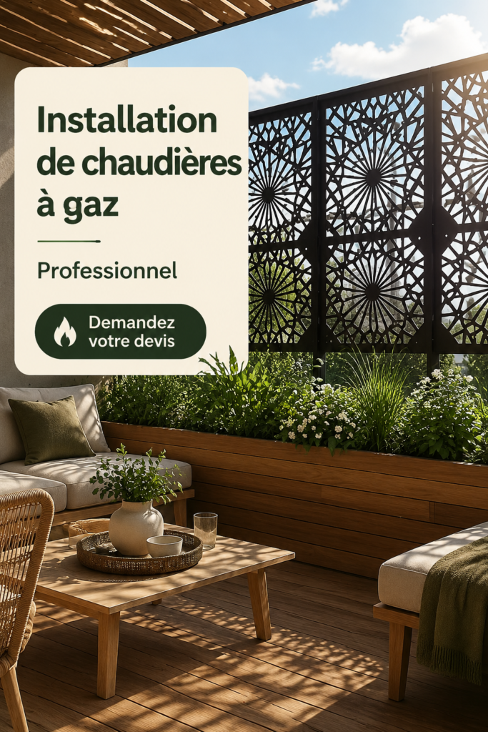 Une chaudière à gaz installée dans une cuisine moderne et accueillante.