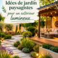 Un jardin paysager lumineux et accueillant avec des couleurs éclatantes.