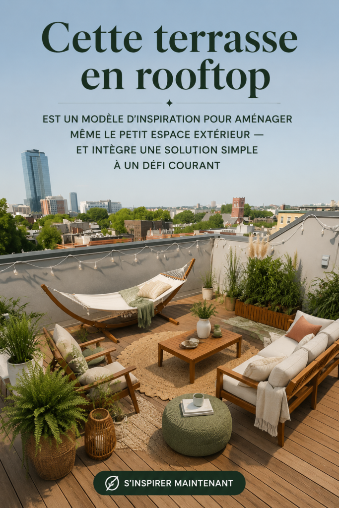 Espace extérieur aménagé et accueillant sur un toit-terrasse
