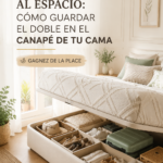 Un salon chaleureux avec un canapé offrant un espace de rangement pratique.