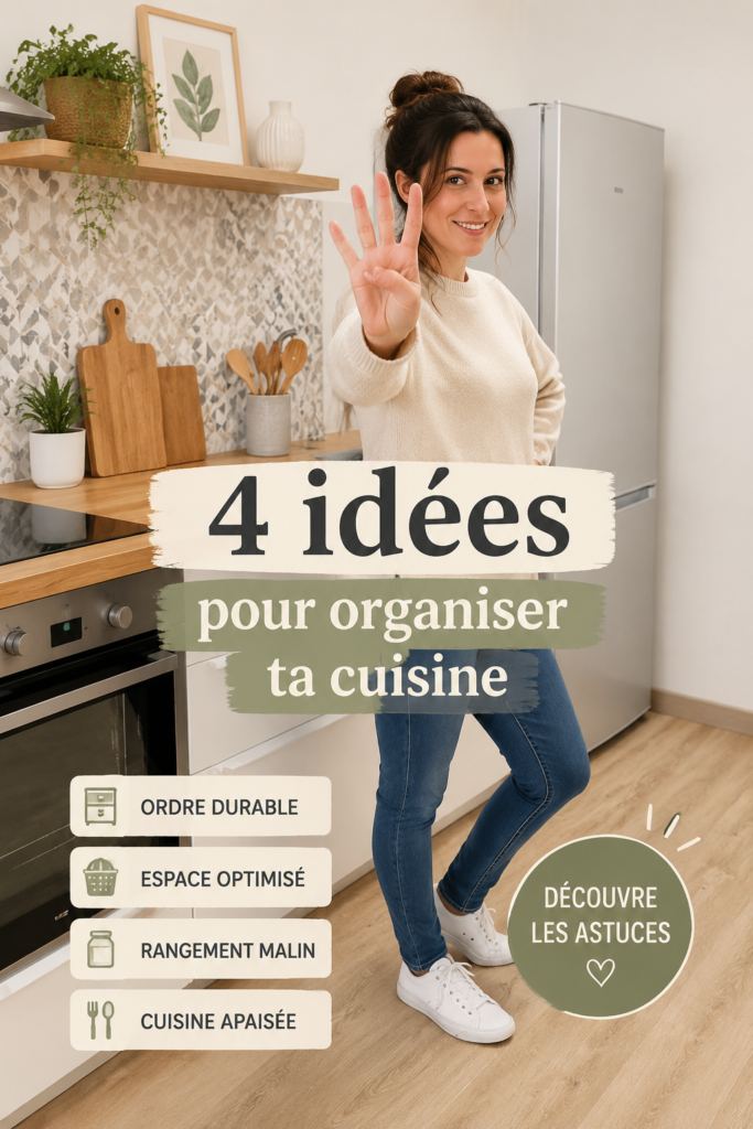 Cuisine bien organisée, présentant des solutions de rangement pratiques et esthétiques.