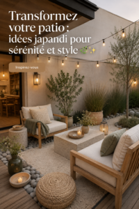 Patio décoré dans le style Japandi, mélange de sérénité et d'élégance