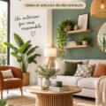 Un intérieur chaleureux et accueillant avec des couleurs douces et des éléments décoratifs inclusifs.