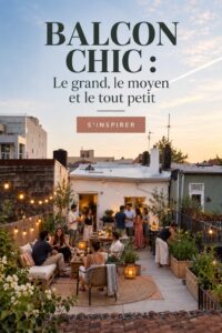 Un balcon décoré avec des plantes et du mobilier confortable, créant une ambiance accueillante.
