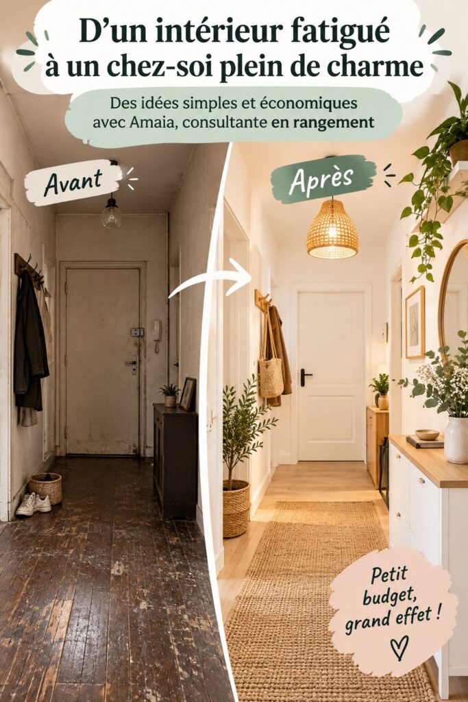 Intérieur chaleureux et accueillant avec des matériaux accessibles et décoratifs