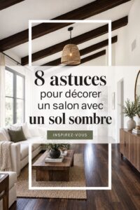 Salon décoré avec goût, mettant en valeur un sol sombre