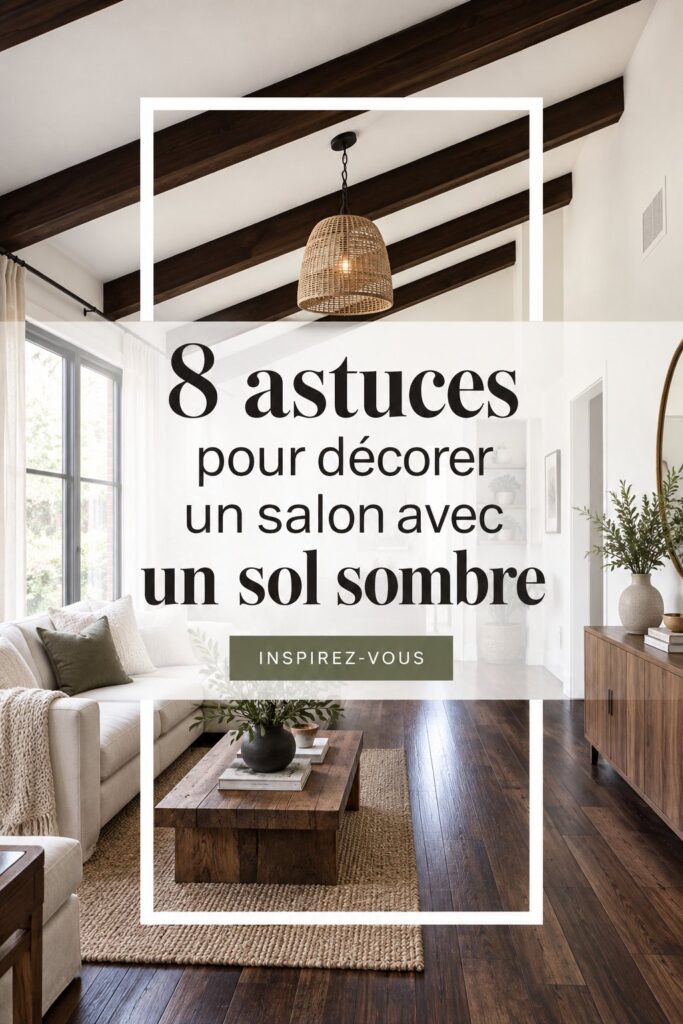 Salon décoré avec goût, mettant en valeur un sol sombre