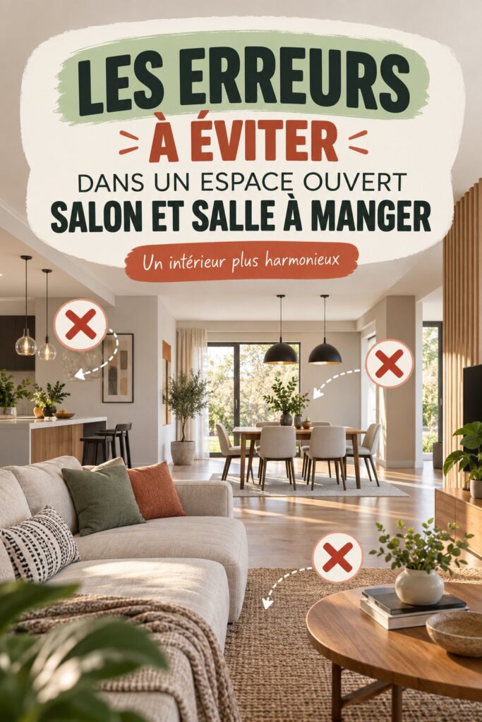 Un salon ouvert bien aménagé avec des couleurs harmonieuses et un éclairage accueillant.