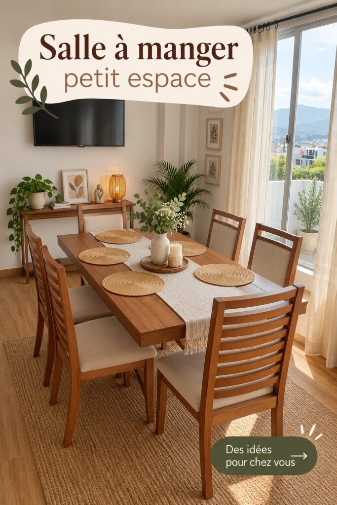 Un petit coin repas décoré avec élégance et fonctionnalité.