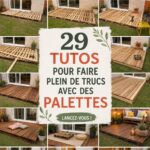 Une belle décoration intérieure avec plusieurs meubles en palettes en bois.