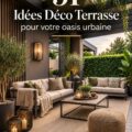 Terrasse aménagée en oasis urbaine avec plantes et mobilier confortable